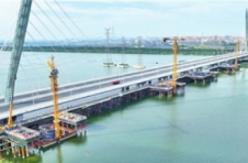 津静市域（郊）铁路首开段 跨独流减河大桥墩柱浇筑完成
